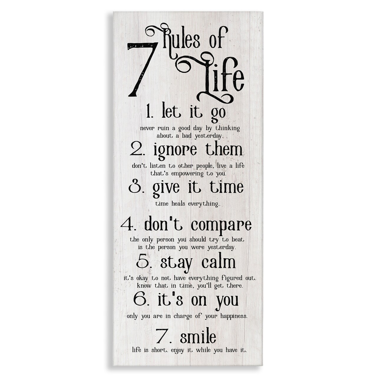 Stupell Industries Rules Of Life Motivating List Canvas Wall Art